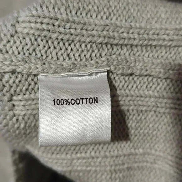 Common Threads NWOT Full Zip Large Sweater Heavy Thick Knitted Heather Gray - Picture 6 of 7